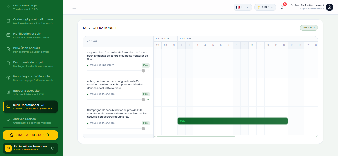 Formulaire de Saisie du Suivi d'Activité