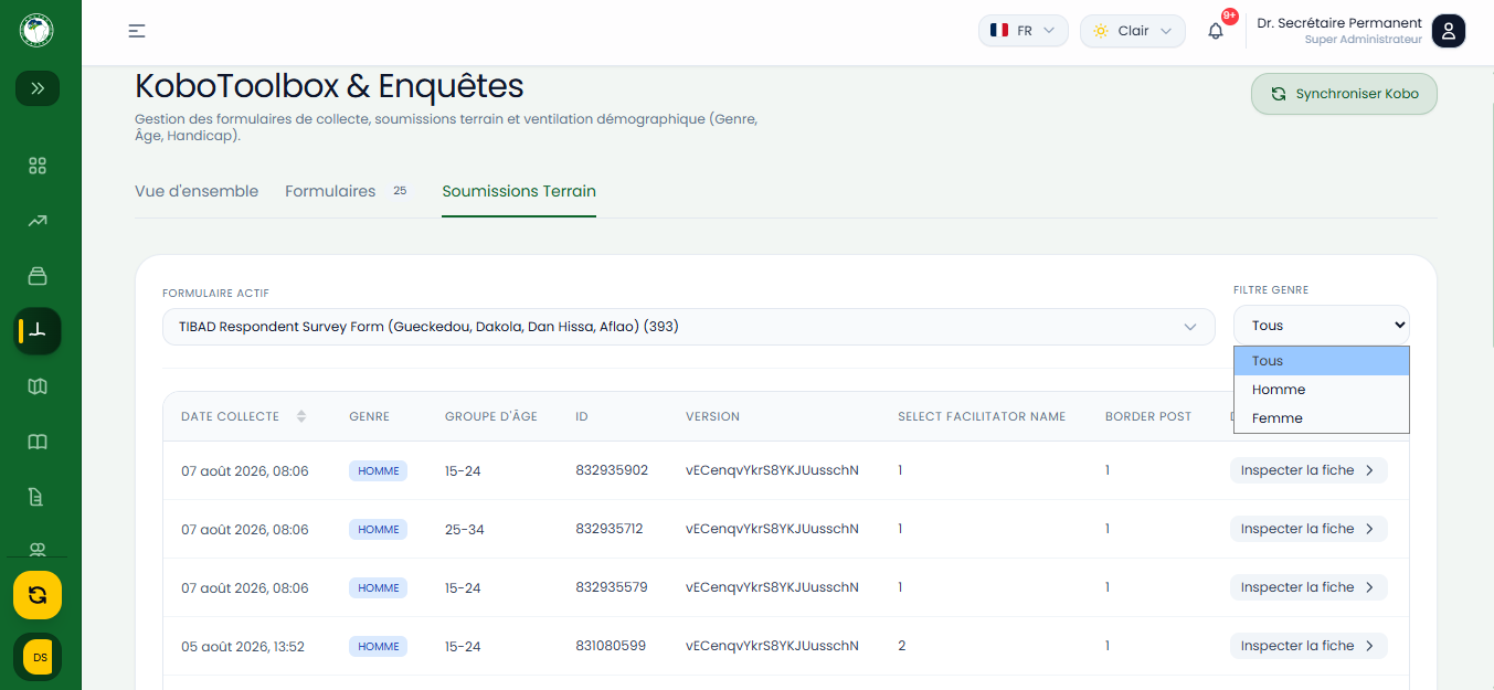 Journal des Synchronisations & Soumissions Récentes